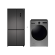 [LG+하이얼] 트롬 오브제컬렉션 세탁기 25kg 스테인리스 실버 + 4도어 냉장고 433L 스페이스 그레이