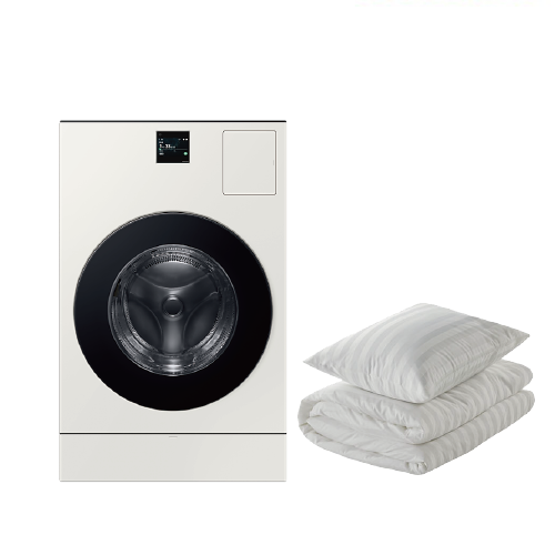 [삼성+소노시즌] 비스포크 AI 콤보 세탁기 25kg / 건조기 15kg 화이트 +  그래피놀 호텔 베딩 세트 화이트