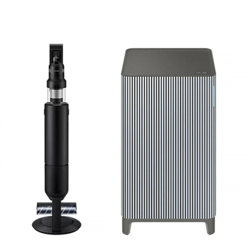 [삼성] 비스포크 AI 제트 400W 펫브러시 패키지 청소기 새틴블랙+ 비스포크 큐브™ Air Infinite Line 공기청정기 10평형 에센셜블루그레이