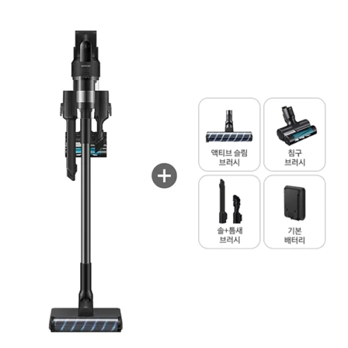 [삼성] 제트 핏 침구 브러시 패키지 무선청소기 새틴블랙
